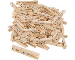 200 stuks berkenhouten wasknijpers van 7,2 cm, natuurlijke clips voor wasgoed, knutselen en foto's