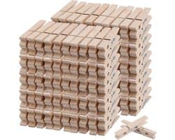 Houten Wasknijpers - Kleine Klemmen - Knutselen en Organiseren - Glad en Braamvrij - 300 Stuks 72 cm - Natuurlijk Hout