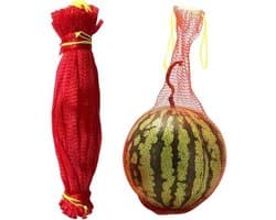 Voedselnetjes - Opbergzakken - Fruit Beschermen - Trekkoord Sluiting - 100 stuks - Rood