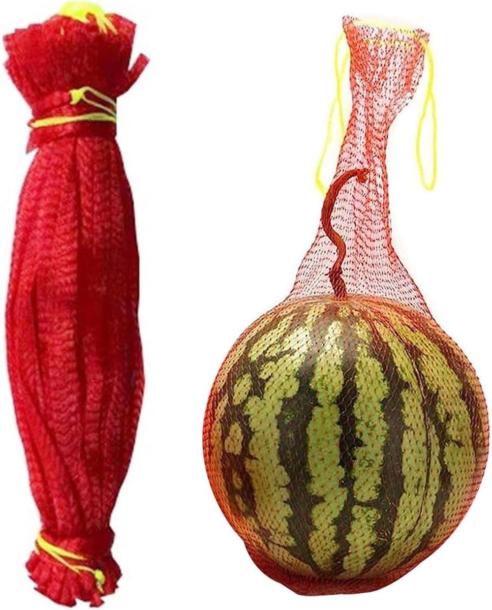 Voedselnetjes - Opbergzakken - Fruit Beschermen - Trekkoord Sluiting - 100 stuks - Rood — afbeelding 1