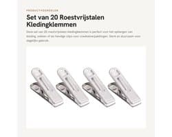 Dailygoods- Kledingklemmen Roestvrij staal - Sterke Klemkracht - Houten/Kunststof Wasknijpers - Kledingclips - Organisatiehulp - Duurzaam en Lichtgewicht