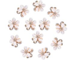 Dailygoods- Haarclips 12 Stuks - Mini Klauwclips - Bloem Motief - Antislip - Haaraccessoires - Duurzaam Materiaal - Haarklemmen