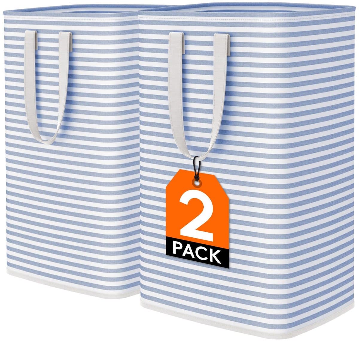 Ibenzoa® Extra grote opvouwbare wasmand met 2 vakken en handgrepen voor eenvoudig dragen — afbeelding 1