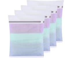 Wasnet voor wasmachine - Set van 4 stuks - Ideaal voor overhemden, ondergoed en babykleding - Handige waszakken met ritssluiting - Formaat 30 x 40 cm