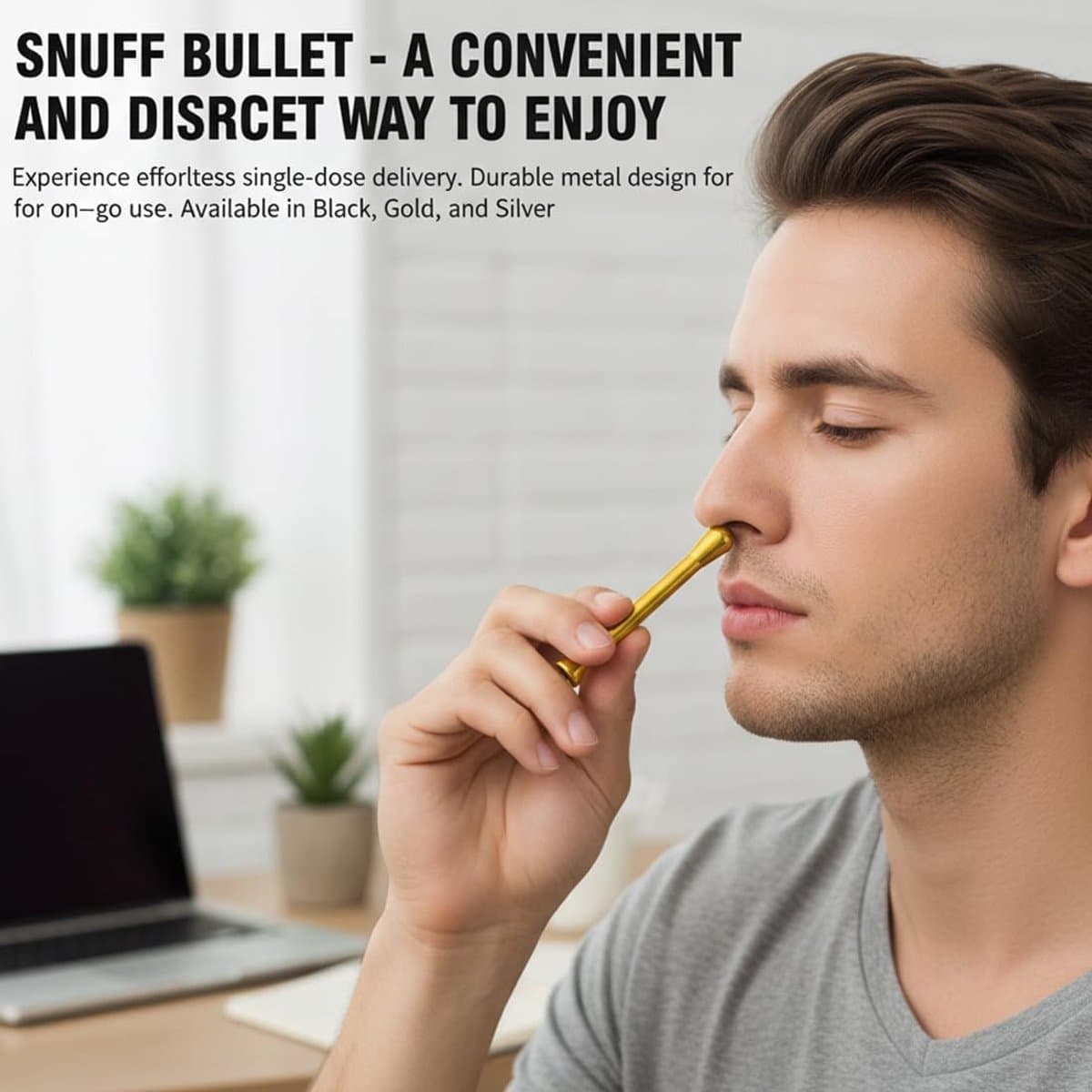 Snuffers van metaal, 3 stuks, draagbare flessenschenktuit, stabiel, licht, elegant, vacuüm doseerder, snuff rietfles, neusbuis, sneakers Snorter — afbeelding 1