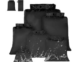 Dry Bags 6 Stuks, Lichtgewicht Dry Bags, Compressiezak Voor Kano's Met Zakken Van 1,5 L/ 2,5 L/3 L/ 3,5 L/5 L En 8 L, Voor Kajakken, Raften, Varen, Wandelen, Reizen, zwart