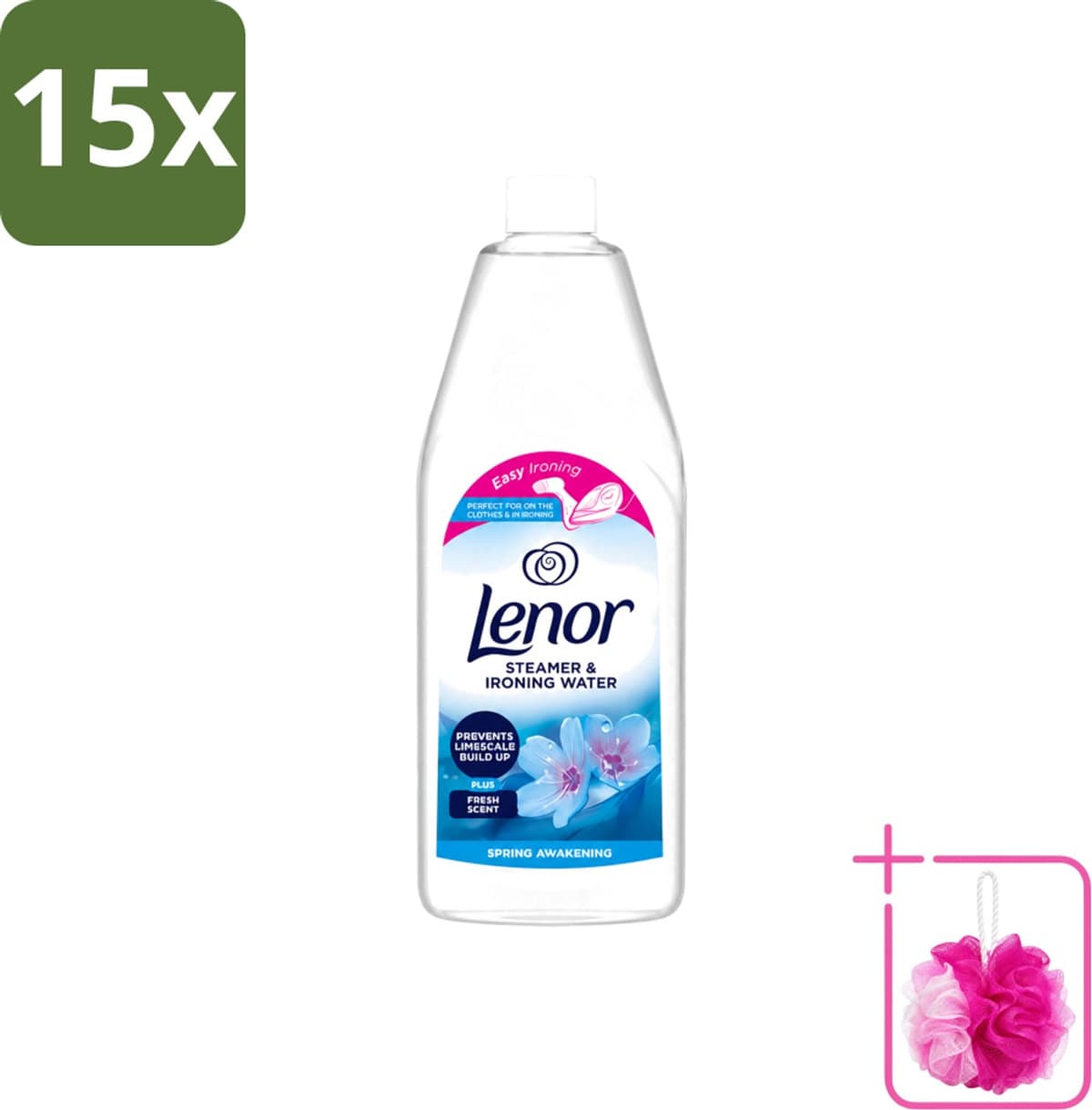 15 x Lenor - Strijkwater - Spring Awakening - Textielverfrisser - 1000 ml - Bulkverpakking - Strijkwater - Douchemop - Textielverfrisser — afbeelding 1