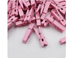 100 Mini Houten Wasknijpers Gekleurd - Decoratie Clips voor Foto's, Kaarten en Knutselen