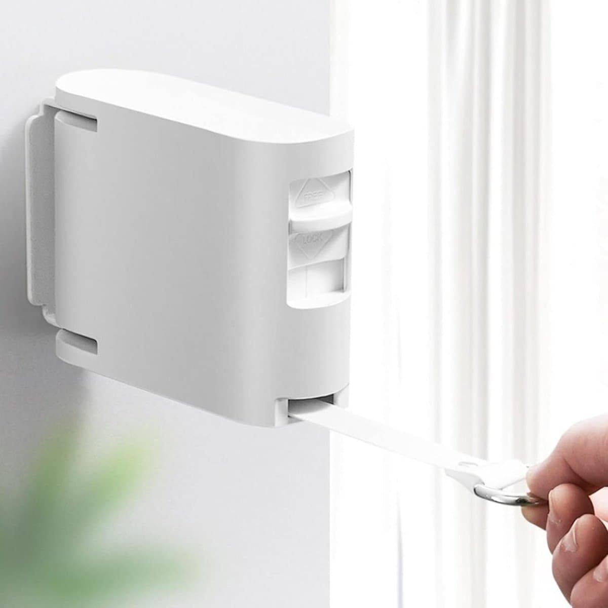Goodivery ® Waslijn, intrekbaar, verstelbaar uittrekbaar wasrek voor binnen, wandmontage, drogen van kleding, onzichtbare waslijn voor badkamer, balkon, voor binnen en buiten (wit) — afbeelding 1