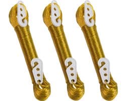 Lifetime Clean Waslijn - 3x - 20 meter - PVC - goudgeel - drooglijn / waslijndraad - wasgoed ophangen - met 2 haakjes — afbeelding 1
