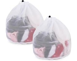 Thijox - 2 Stuks Wasnetten voor Wasmachine 40 x 50 cm - Herbruikbare Mesh Waszakken voor Babykleding, Ondergoed, Sokken en Blouses - Wit Polyester