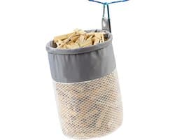 Wasknijper Tas - Kleding Pin Houder - Wassen Buiten - Trekkoord Sluiting - Grote Capaciteit - Grijs