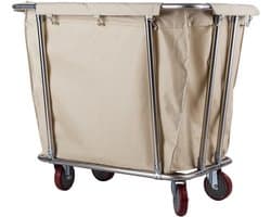 Wasmand met wielen - Linnenkar Rolbaar - Kleding Sorteren - Afneembare tas - 400L - Beige