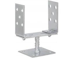 Paaldrager - Grondanker Paal - Terrassen Bouwen - Verstelbaar In Sla - 80-160 mm - Verzinkt