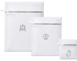 Set van 3 wasnetten voor wasmachine met ritssluiting, mesh waszakken | Herbruikbare waszak, drie maten van S tot XL, voor beha, sokken, jassen, reizen, wit