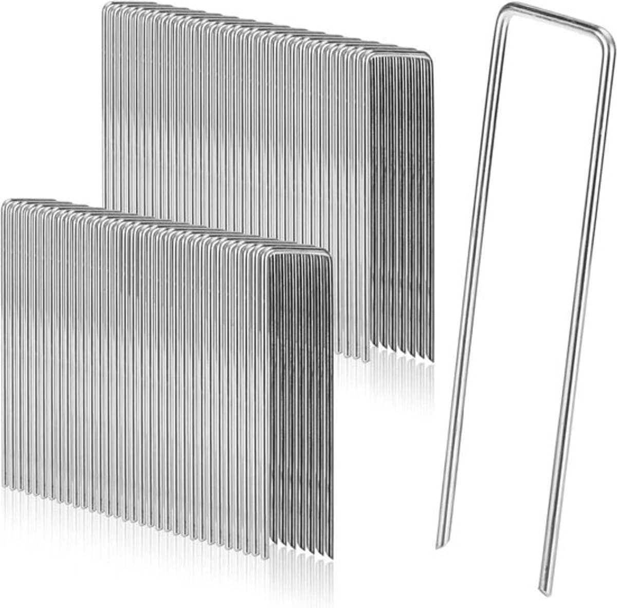 Grondankers 50 Stuks - Roestvrij Staal - Gegalvaniseerd - Camping Haringen - Bevestigingshaken - 200 mm Lang - 40 mm Breed - Tuinnagels — afbeelding 1