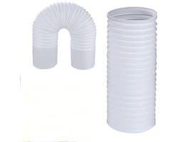 Afvoerslang Airco - Slang Mobiele Airco - Ventilatie Afvoer - Links Aansluiting - 150 mm 2 meter - Wit