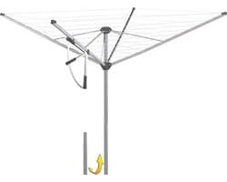 Droogmolen - Waslijn molen - Kleding drogen - Lichtspanhendel - 5 wasmachines - Zilver