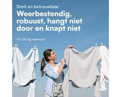 Waslijn Touw - PVC - 50 Meter - Sterke Stalen Kern - Voor Buitengebruik