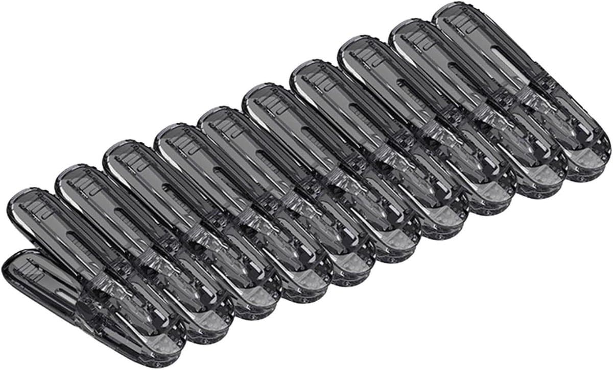 Droogclips - Wasknijpers kleding - Kleding drogen - Versterkt winddicht ontwerp - 10 stuks - Grijs Transparant — afbeelding 1