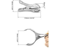 Set van 10 roestvrijstalen handdoekclips - Strandlaken clips - Windbestendige veerclips - 11 cm - Voor badhanddoek en lakens