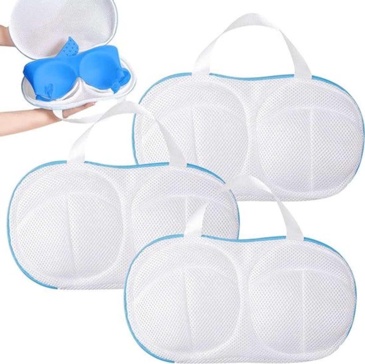 Wasnet - 3 Stuks Wasnet met Verborgen Rits voor Beha's - Waszak voor Beha's in de Wasmachine — afbeelding 1