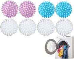 SnelShoppen - 8 stuks droger ballen voor wasdroger, Herbruikbare PVC wasballen, Vermindert vouwen, Verwijdert dierenhaar en stof, Perfect voor alle te