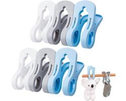 Grote kunststof wasknijpers, 6 stuks, ideaal voor strandhanddoeken, antislip en winddicht, perfect voor dekens en sprei