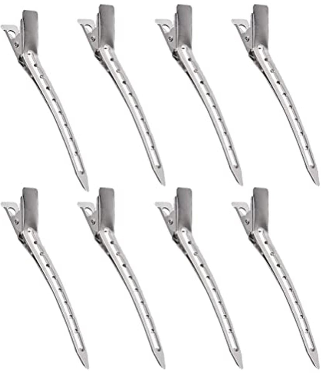Zilveren Haarsectieklemmen - 3,5 Inch Metalen Alligator Krulspelden voor Haarstyling — afbeelding 1