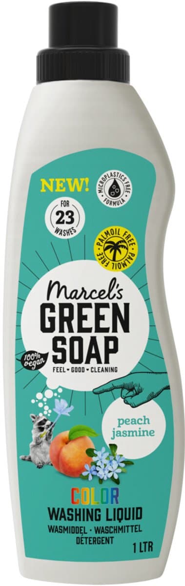 Marcel's Green Soap - Vloeibaar Wasmiddel - Kleur - Perzik & Jasmijn - Effectief & natuurlijk - 23 Wasbeurten - 1 liter - Voordeelverpakking - 2 stuks — afbeelding 1