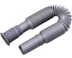 Gootsteenafvoerslang - Universele wastafelafvoer - Installatiediameter 1-1/4 inch - Flexibele, uitbreidbare afvoer van kunststof - Voor keuken-, badkamerwastafels en badkuipen - Eenvoudig te verlengen slang - Afvoeraansluiting - Grijs