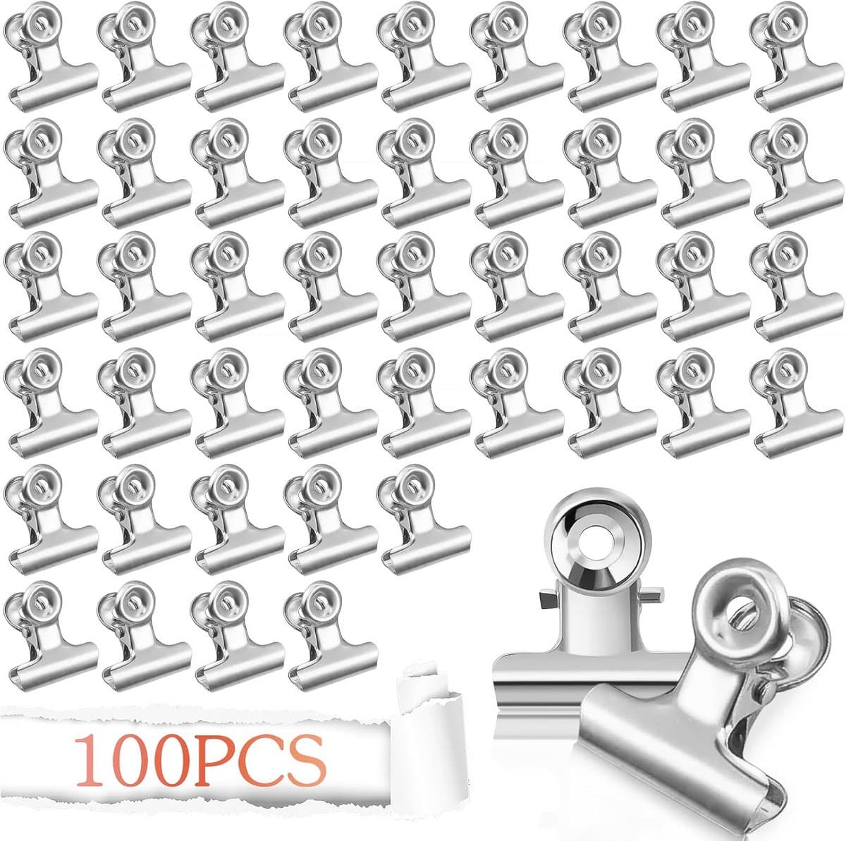 Kleine Bulldog Clips - 100 Stuks Briefklemmen voor Papier, Foto's en Knutselwerk — afbeelding 1