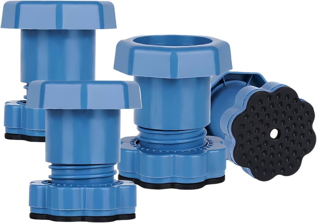Wasmachine Stabilisator Poten - Anti-vibratie Pads - Apparaten Dempen - In Hoogte Verstelbaar - 6 x 15 x 6 cm — afbeelding 1