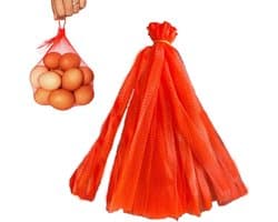 Herbruikbare Netzakken - Nylon Gaas Tassen - Opslag Fruit Groenten - Licht Breek Niet - 20 Inch Lengte - Rood