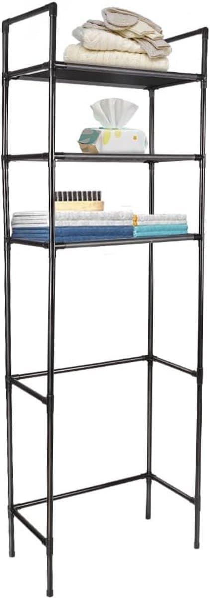 homewell Washing Machine Shelf, Storage Rack Above Toilet with 3 Shelves, Shelf Above the Washing Machine Metal for Toilet and Bathroom, Space-Saving Standing (150 x 50 x 26 cm) — afbeelding 1