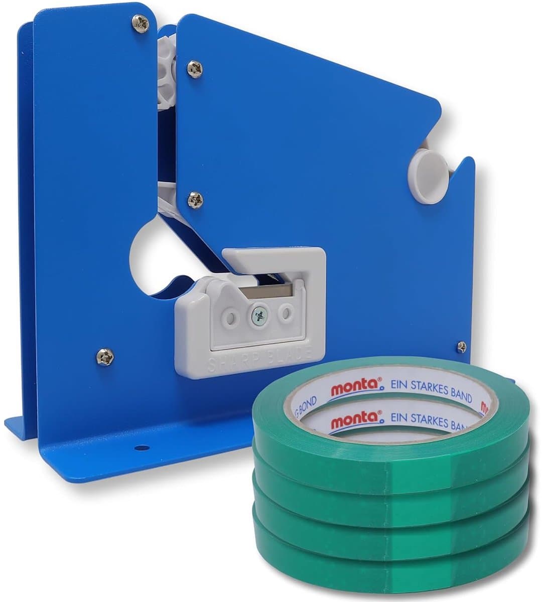 Zaksluiter met Metalen Frame - Inclusief 4 Rollen Groen - Sluit Zakken tot 12 mm — afbeelding 1