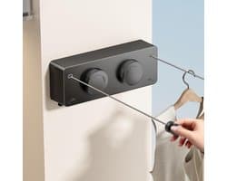 Retractable Two-Line Clothesline for Indoor and Outdoor Use, 4.2m Heavy Duty Wall Mounted Solution — afbeelding 1