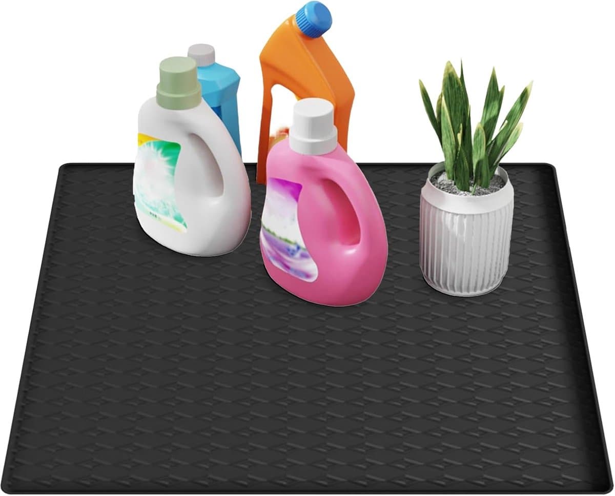 Wasmachine Top Cover - Droger Mat Beschermer - Apparaten Beschermen - Hittebestendig Antislip - 60x60 cm - Zwart — afbeelding 1
