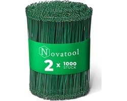 Sluitdraden voor zakken - Binddraad met apparaat - Zakken sluiten - Groen ommanteld metaal - 14 x 240 mm - Groen — afbeelding 1