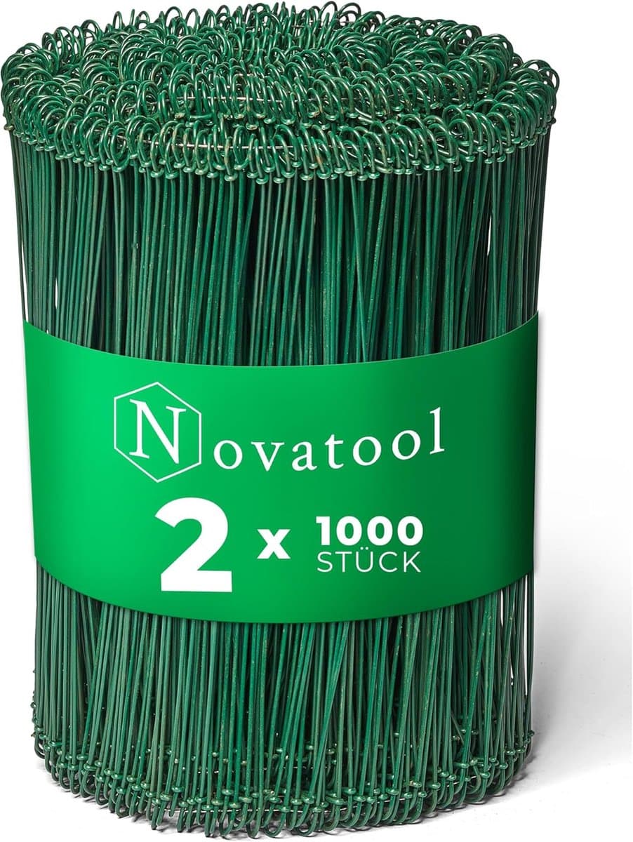 Sluitdraden voor zakken - Binddraad met apparaat - Zakken sluiten - Groen ommanteld metaal - 14 x 240 mm - Groen — afbeelding 1