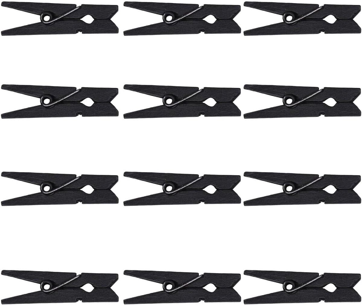 50 Stuks Mini Houten Knijpertjes Zwart voor Knutselen en Decoratie — afbeelding 1