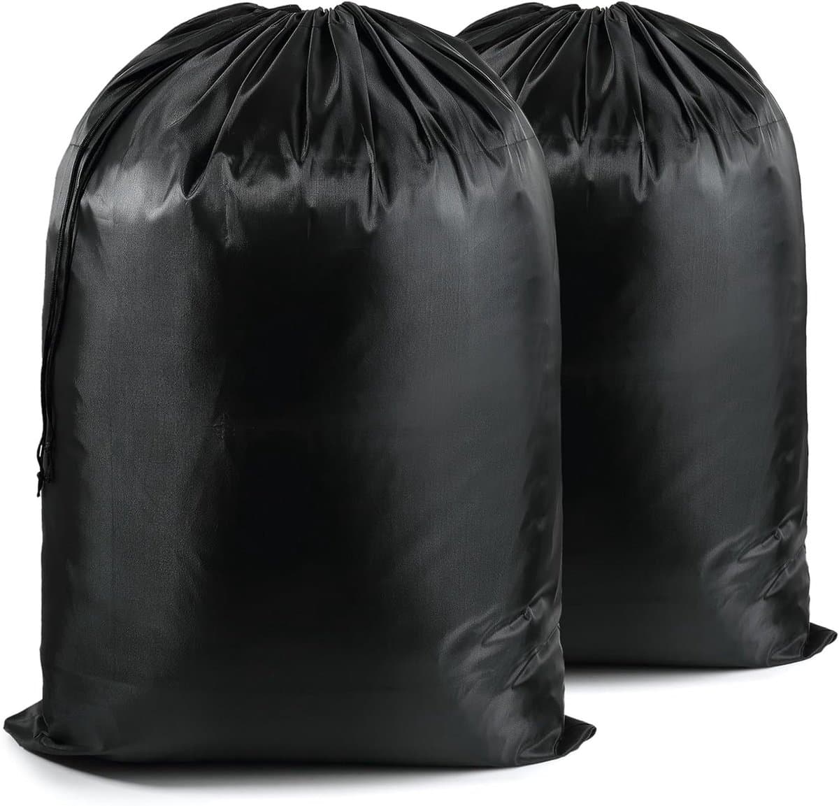 Grote Waszak voor Reizen, 70 x 90 cm, Draagbare Waszak met Trekkoord, Ideaal voor Kamperen en Thuisgebruik, Opbergtas voor Vuile Was, Zwart — afbeelding 1