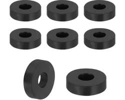 Rubberen Afstandhouders - Platte Ring - Apparaten Stabiliseren - Antislip en Trillingsdempend - 18 Stuks 25mm - Zwart