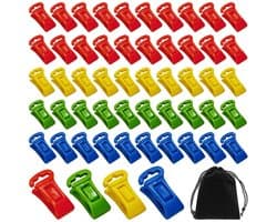 Allecto - Sokkenklemmen - 50 Stuks - Draagbaar en multifunctioneel - Meerkleurig - Klemmen voor ondergoed - Perfect voor wasmachine en droger