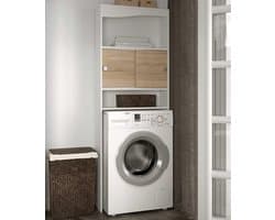 Kast Voor Wasmachine/toilet Splash - Wit/eik - Symbiosis - Wasmachine Ombouw - Wit; Bruin - Spaanplaat