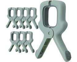 Plastic strandlakenklemmen - 8 stuks - Stevige kunststof wasknijpers - Grote winddichte kledingklemmen - Antislip - Winddichte handdoekklemmen - Geschikt voor ligbedden / zwembadstoelen / dekenklemmen - Groente