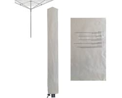 STILVORA Droogmolenhoezen - Outdoor Droogrek Beschermhoes Met Trekkoord En Sterke Zijrits - 600D Oxford - 16×16×180 cm - Grijs