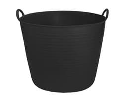 CM Flexibele kuip/emmer - zwart - 42 liter - kunststof - 45 x 37 cm - Afval - wasmand - Opbergmand