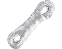 Dailygoods- Waslijn 30 m - Stalen kern - Zware belasting - Roestvrij - Waterdicht - Draagvermogen 220 kg - Wasdraad