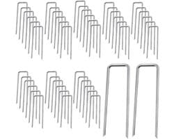 U-vormige grondankers, 50 stuks, RVS bodemanker voor kunstgras, netten en weefsels, 3 x 40 x 150 mm, duurzaam en weerbestendig